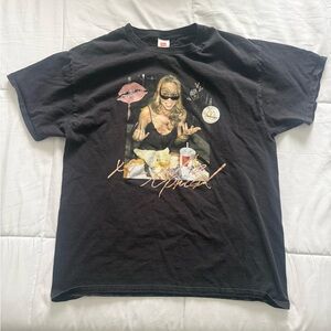 Mariah Carey McDonalds T Shirt Size Large Black Hanes Tag Limited Edition